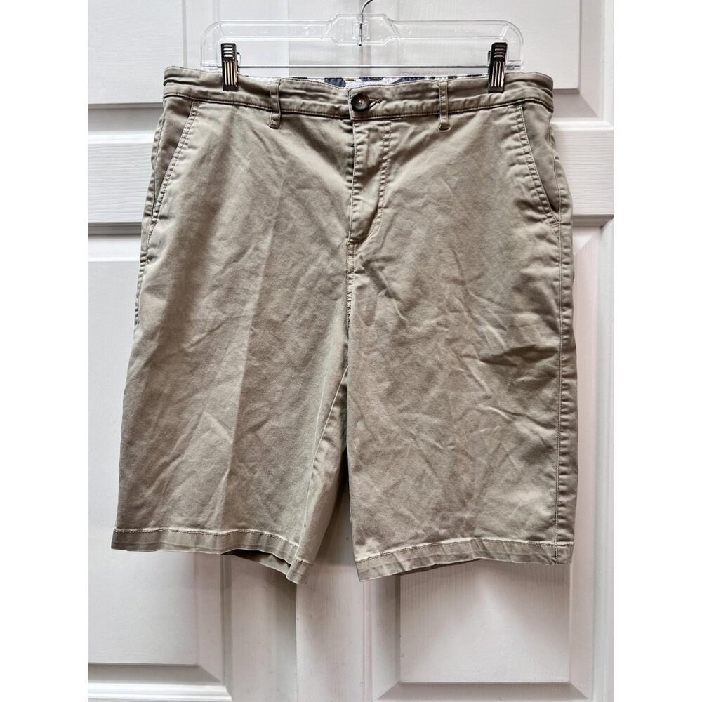 28 Palms Shorts Mens 34 Khaki Flat Front Chino Casual Summer Stretch Golf
